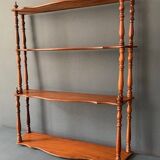 Large old wall shelf in turned wood, Napoleon III / XIXth era