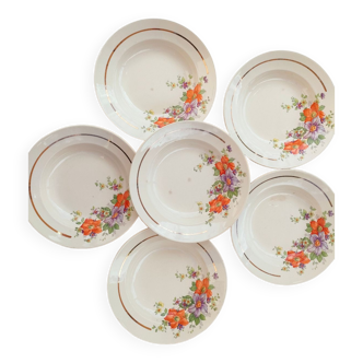 6 assiettes creuses Betty, Luneville