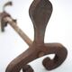 Vintage chenets, pair of brutalist chenets, fireplace accessory.