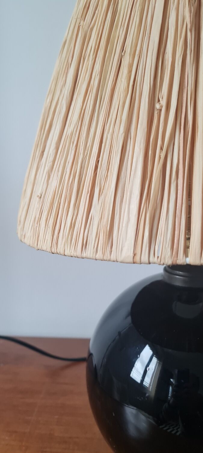 Black glass ball lamp art deco 1930