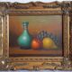 Ancient painting on canvas - still life very beautiful gilded framing