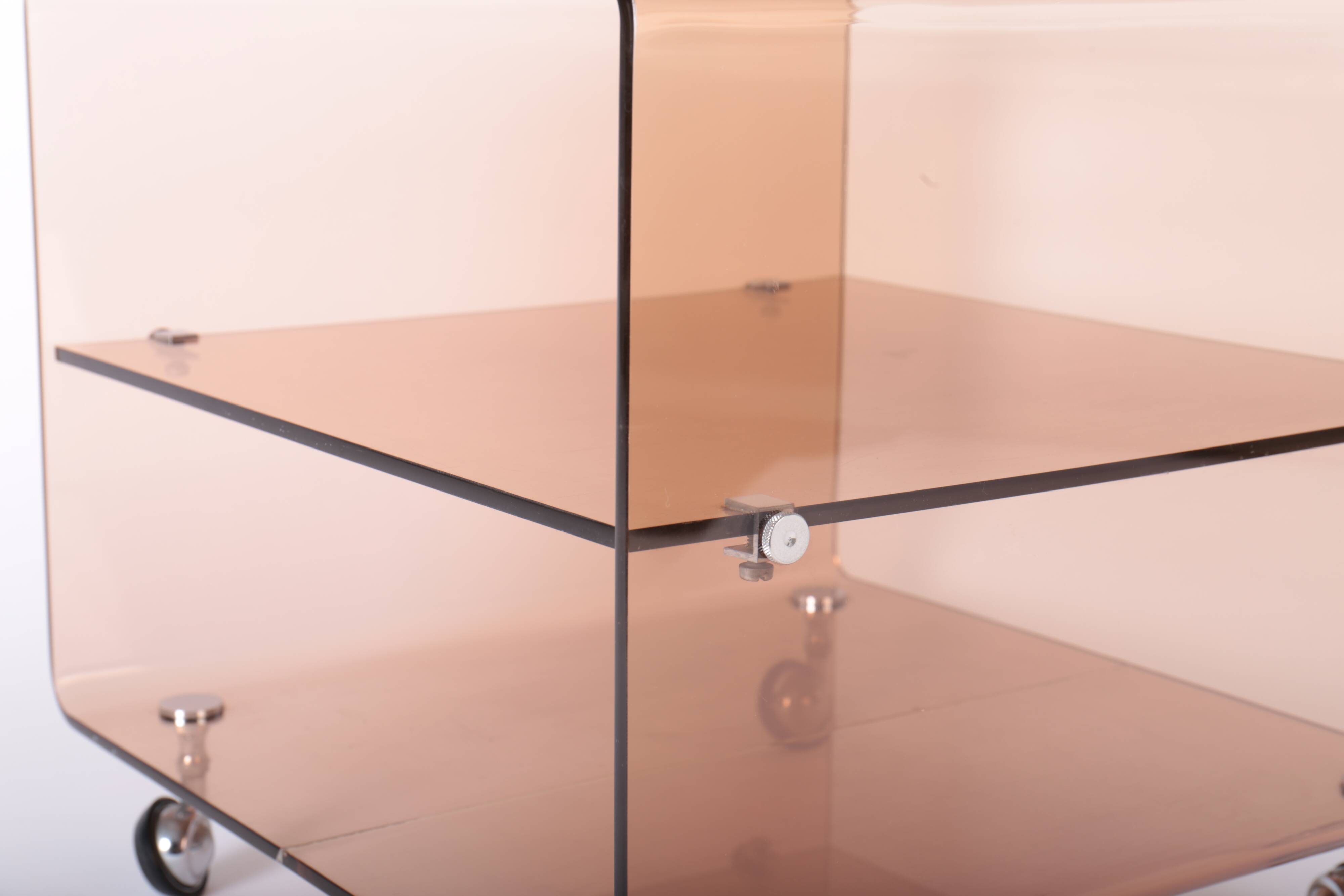 Plexiglas side table or bedside table by Michel Dumas