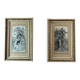 Paire de tableaux en soie