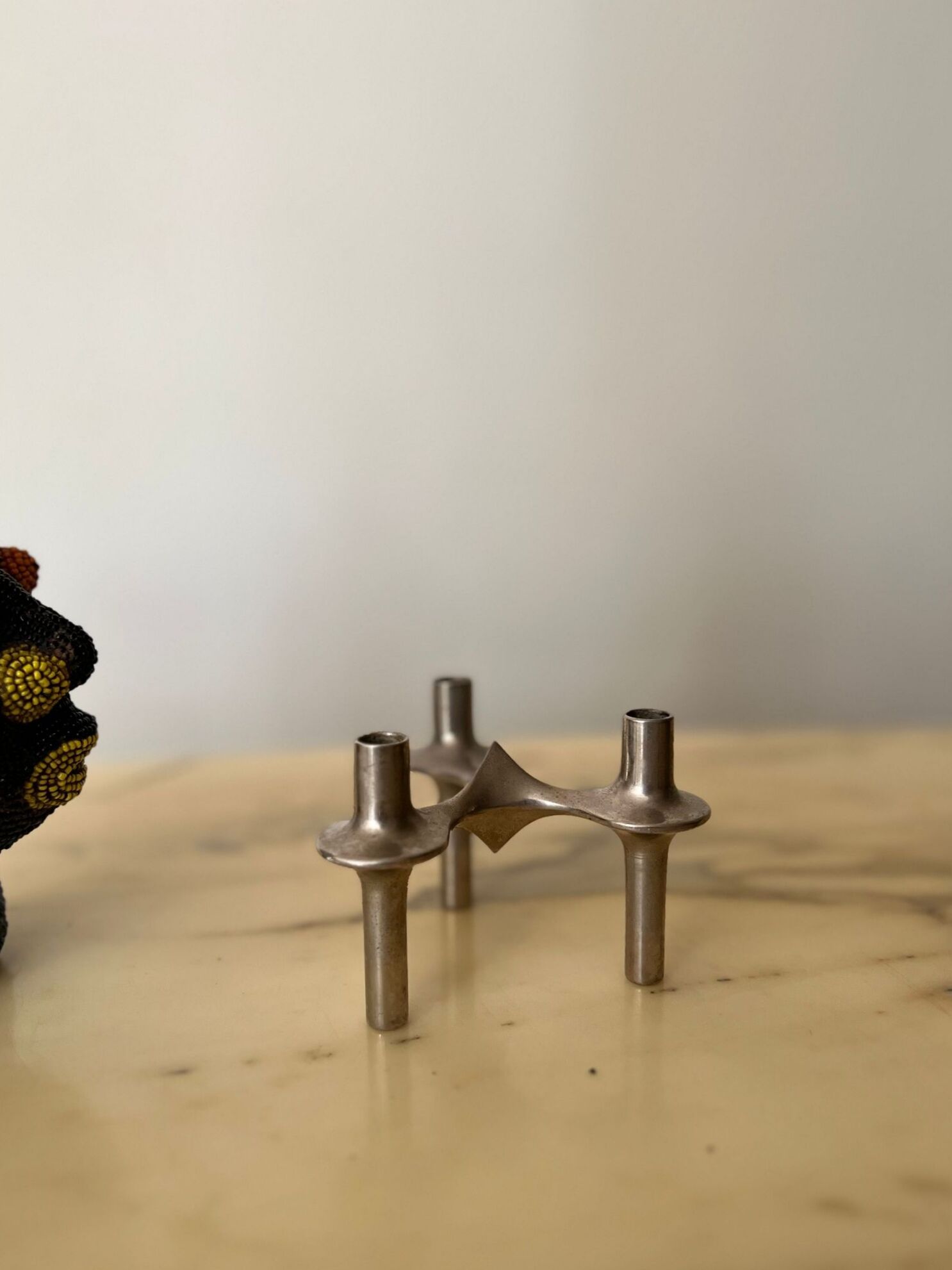 STOFF Nagel candle holder in real metal, 1960