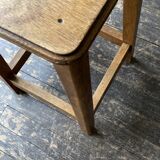 Boarding school stool in oak and plywood 1950