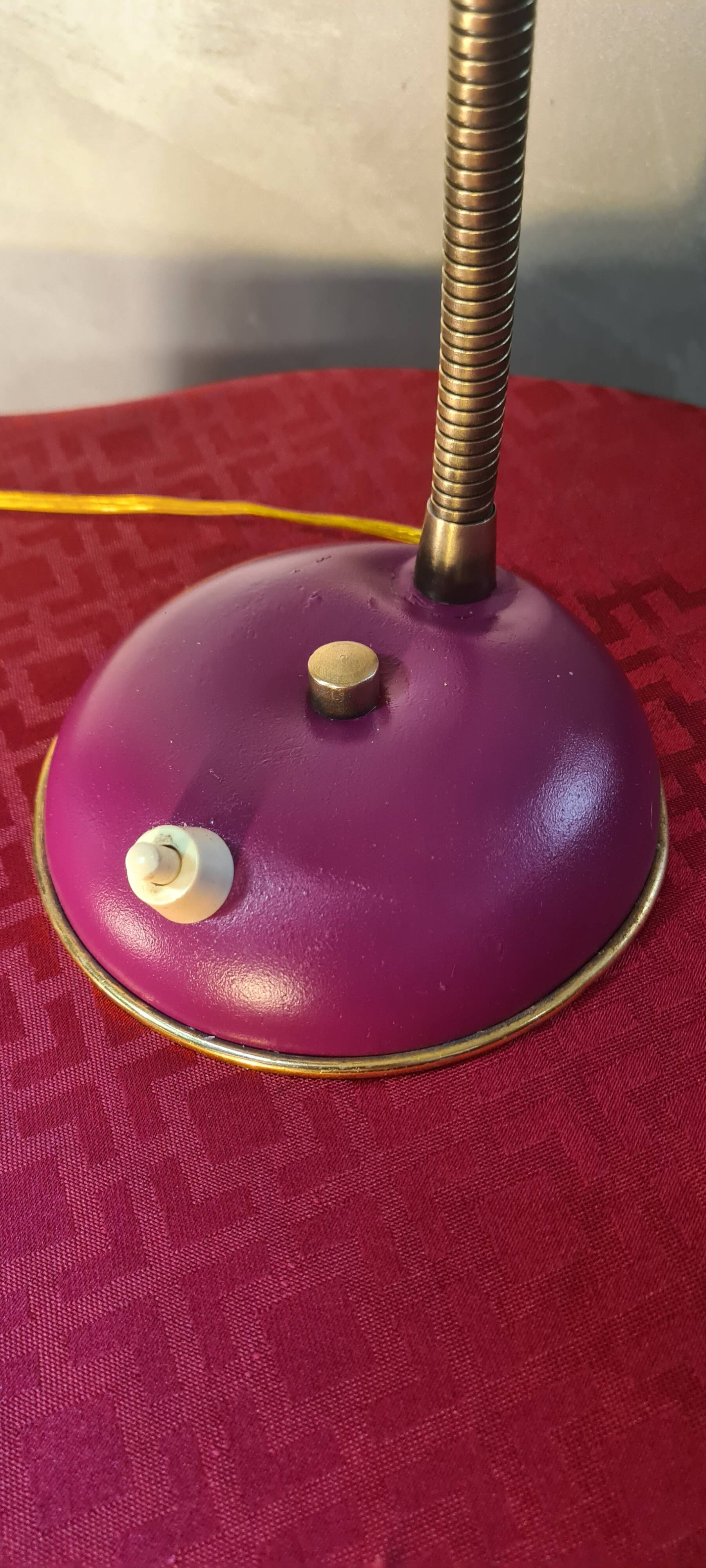 1960s fuchsia flexible desk lamp ok, 30x23 very pretty