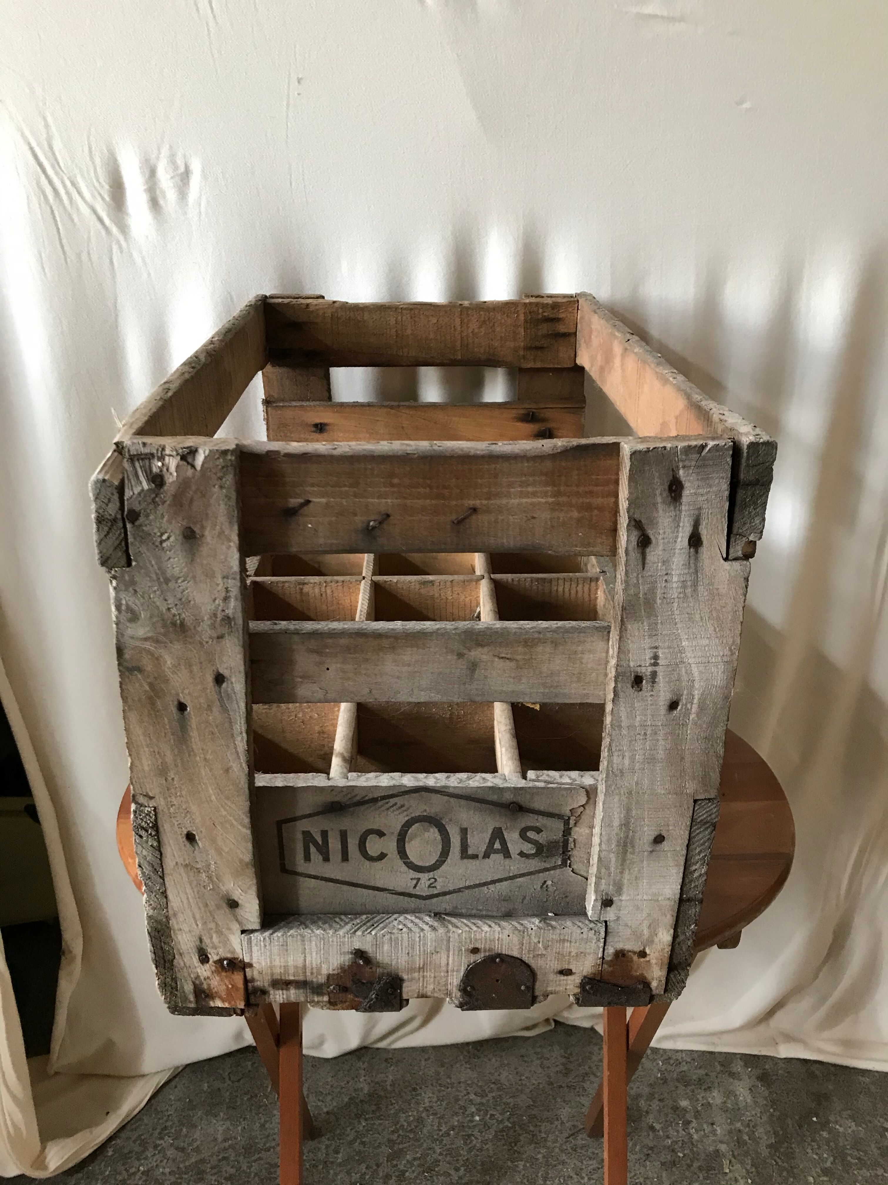 Former caisse casier box bottle holder nicolas 58 deco 15 vintage locations
