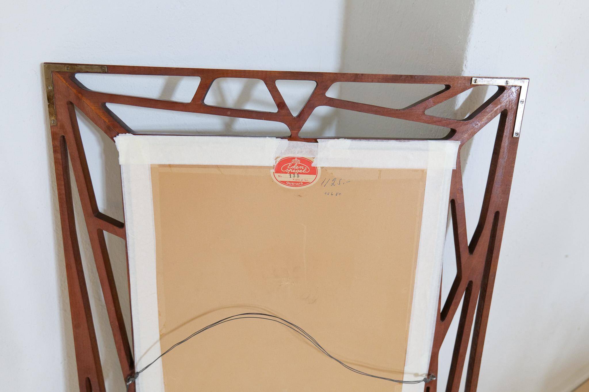 Rare large mirror "Konkret" Mid-Century Yngve Ekström by Eden Spegel in Sweden