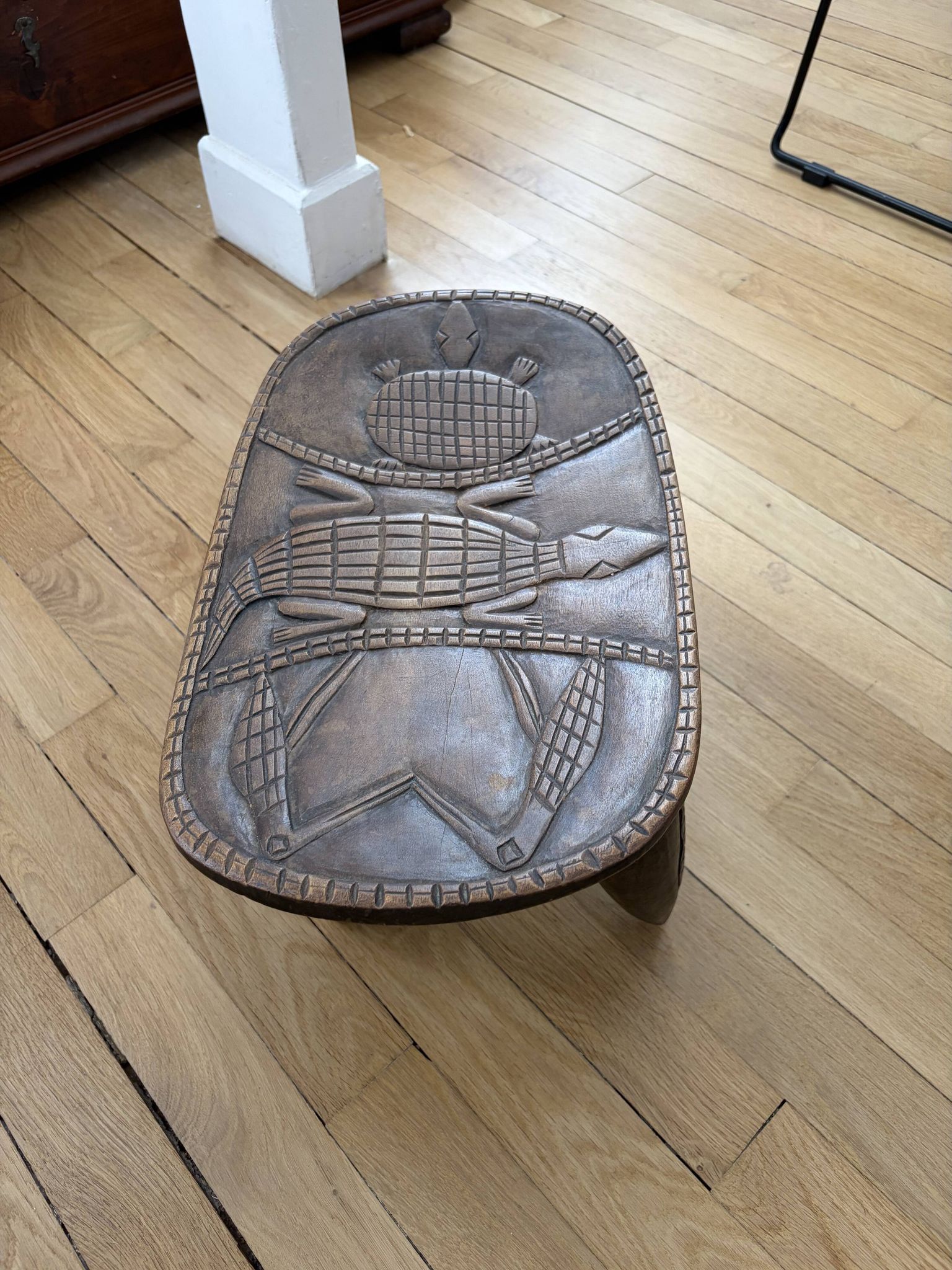 Small carved African stool