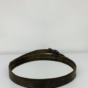 Mirror with handmade leather strapping