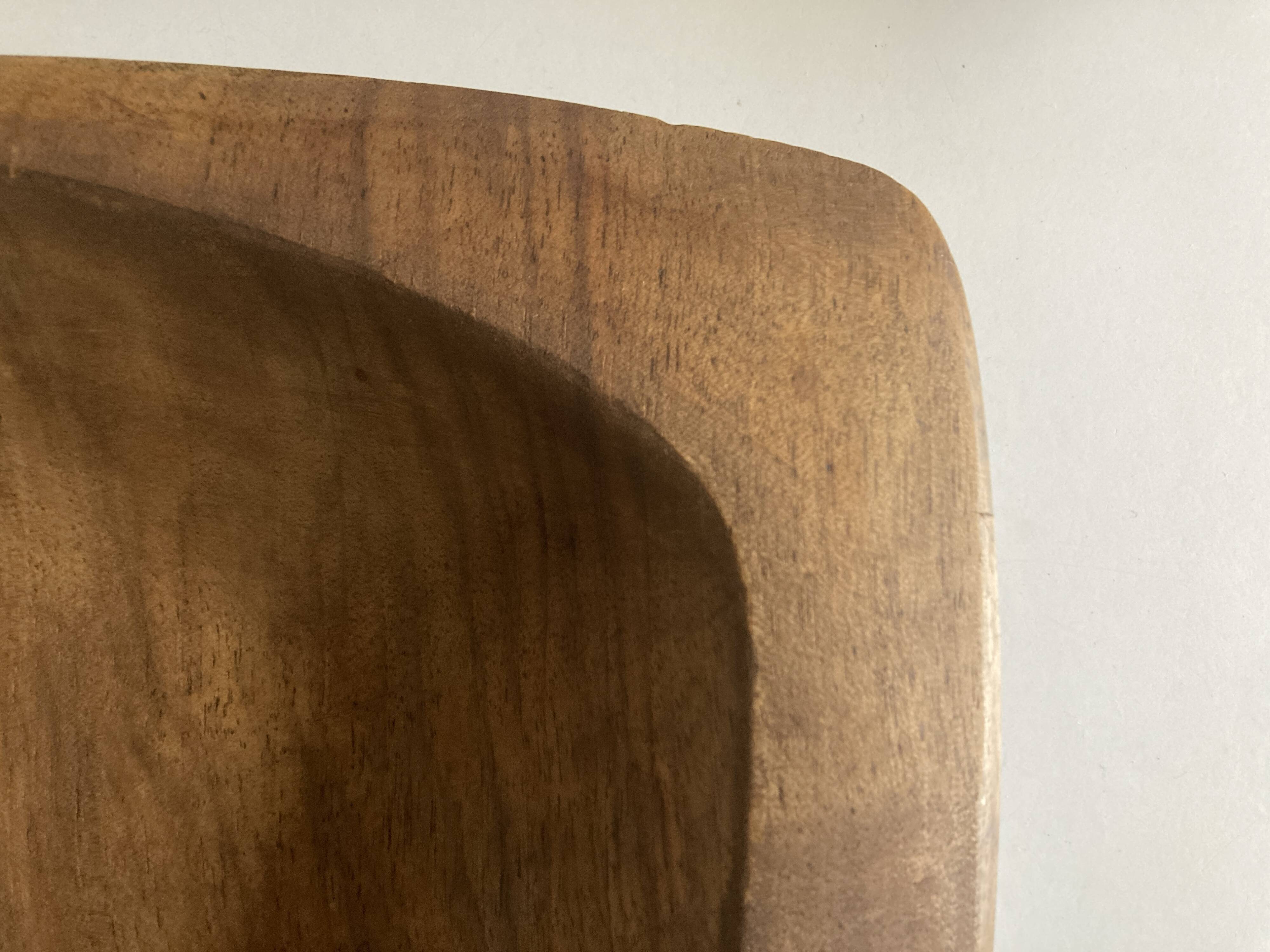 Vide poche forme libre mid century XXL en bois d'olivier