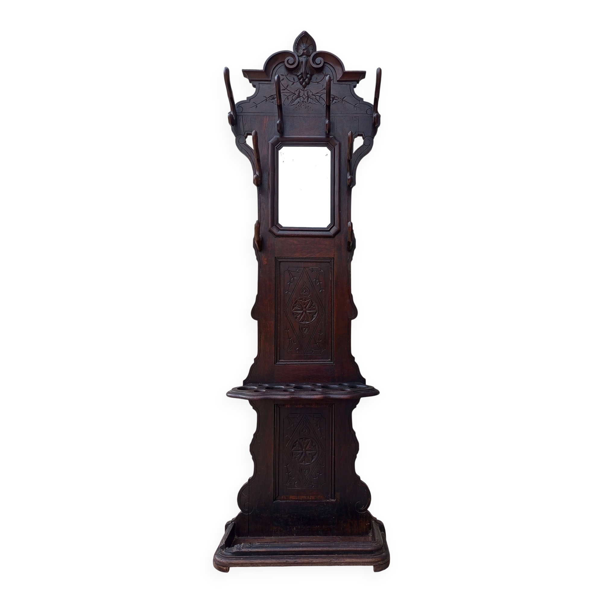 Louis XV oak coat rack
