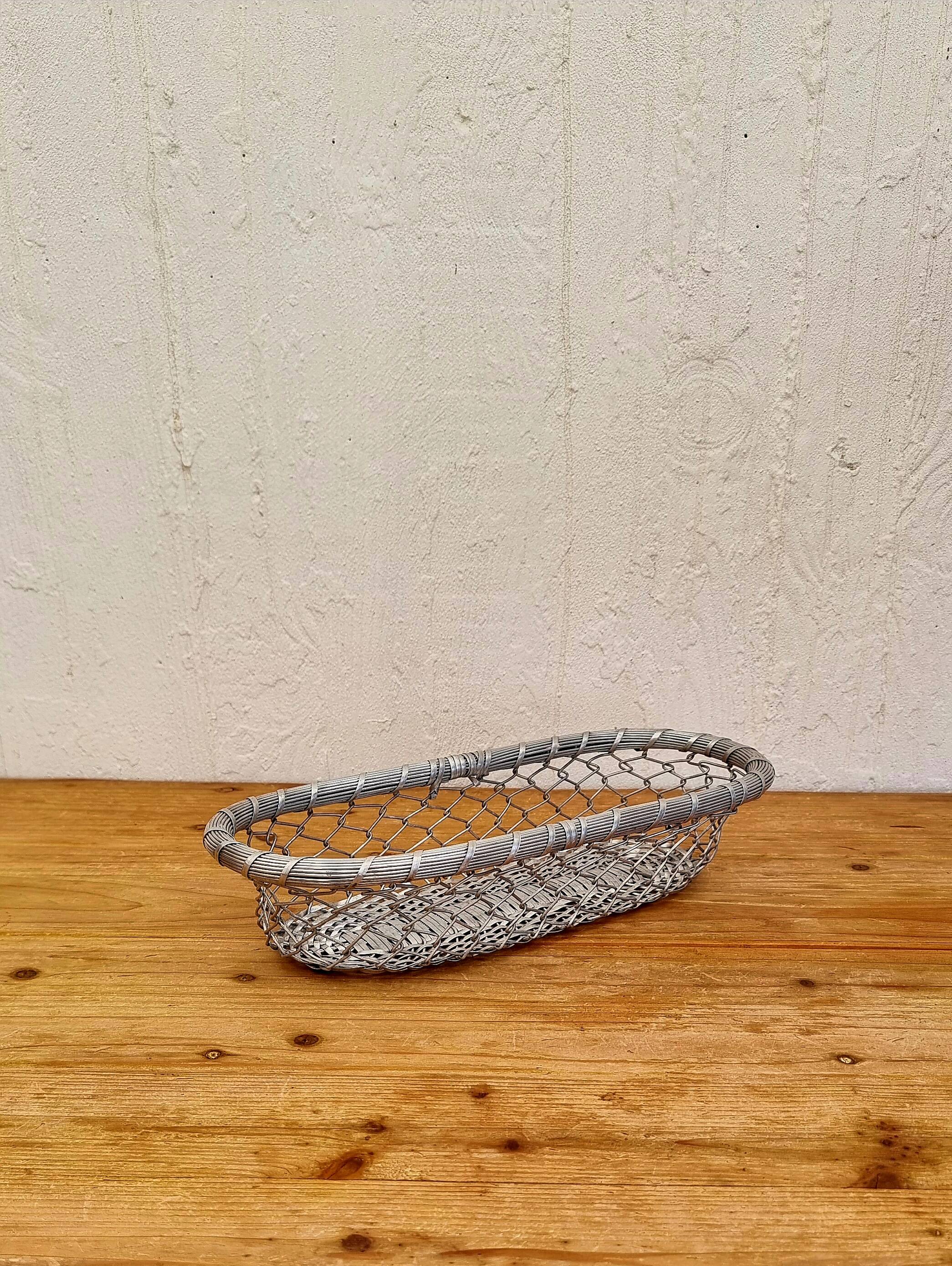 Vintage woven metal basket
