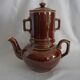 Vintage brown glazed ceramic teapot or herbal teapot