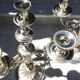 Pair of silver-plated candelabra in Louis XVI style