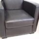 Pair of leather club armchairs