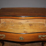 Curved chest of drawers Louis XV in blond walnut XVIII