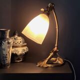 Art Nouveau table lamp + Art Deco globe