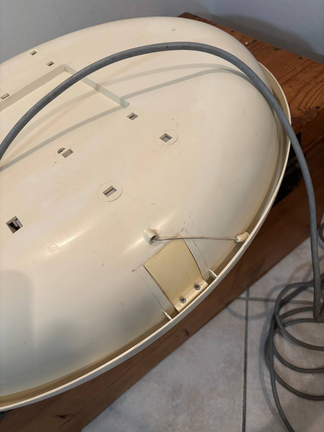 Large oval mirror, Space Age design, vintage from the 1970s.