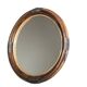 Round mirror in dark rattan, 50s