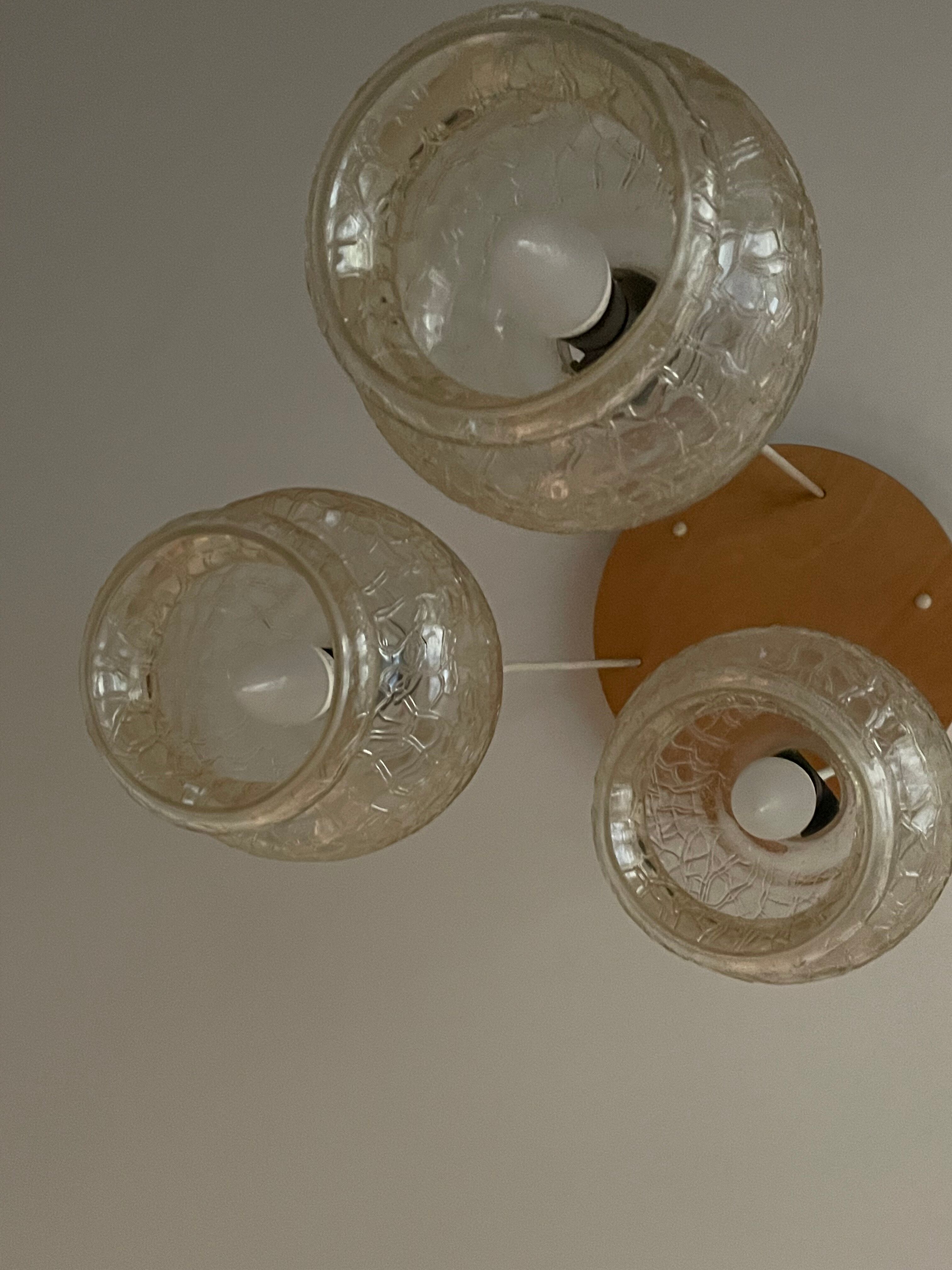 Suspension with three glass globes from the 1980s