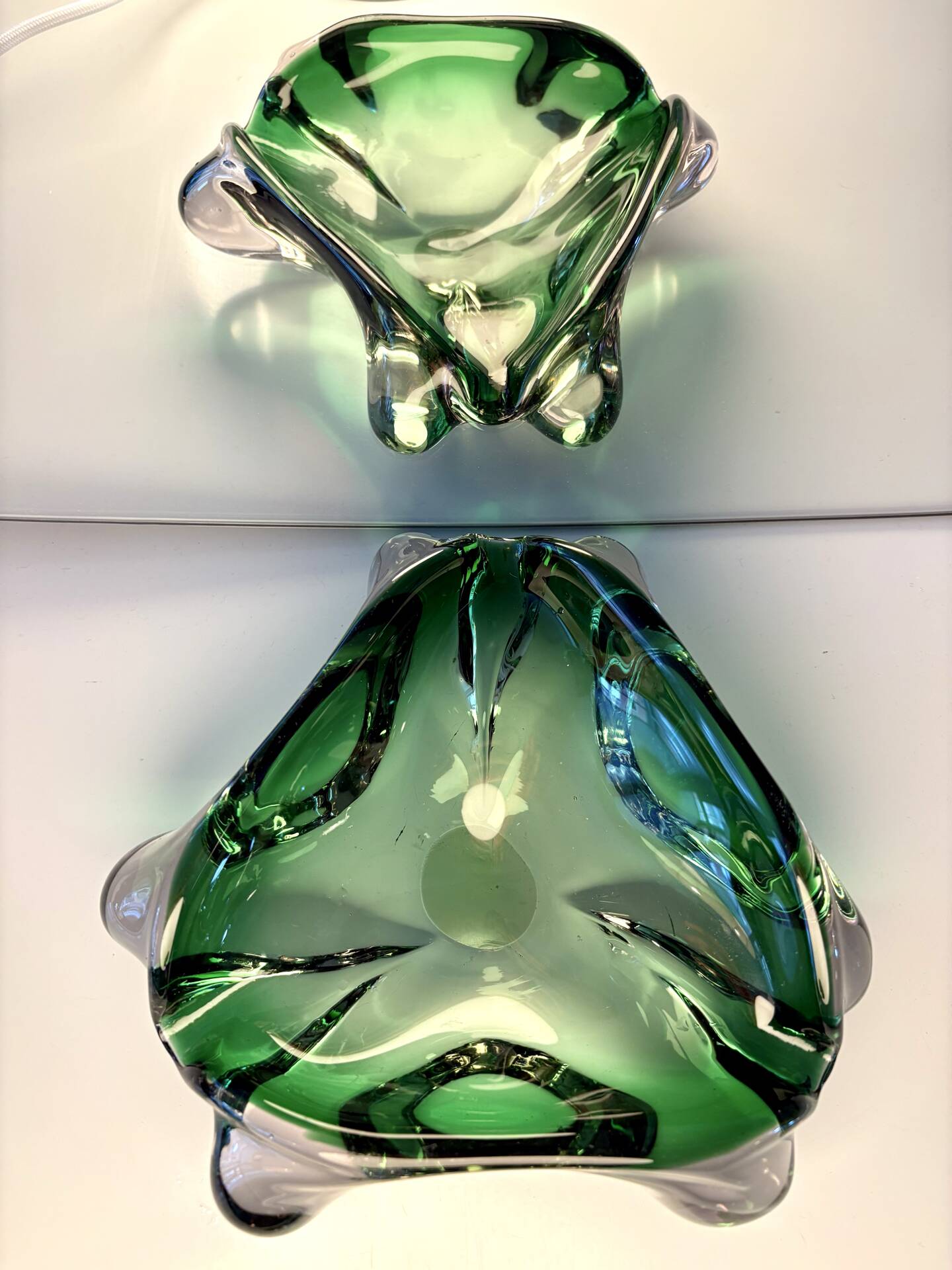 Green Murano glass vide-poche / ashtray from 1970