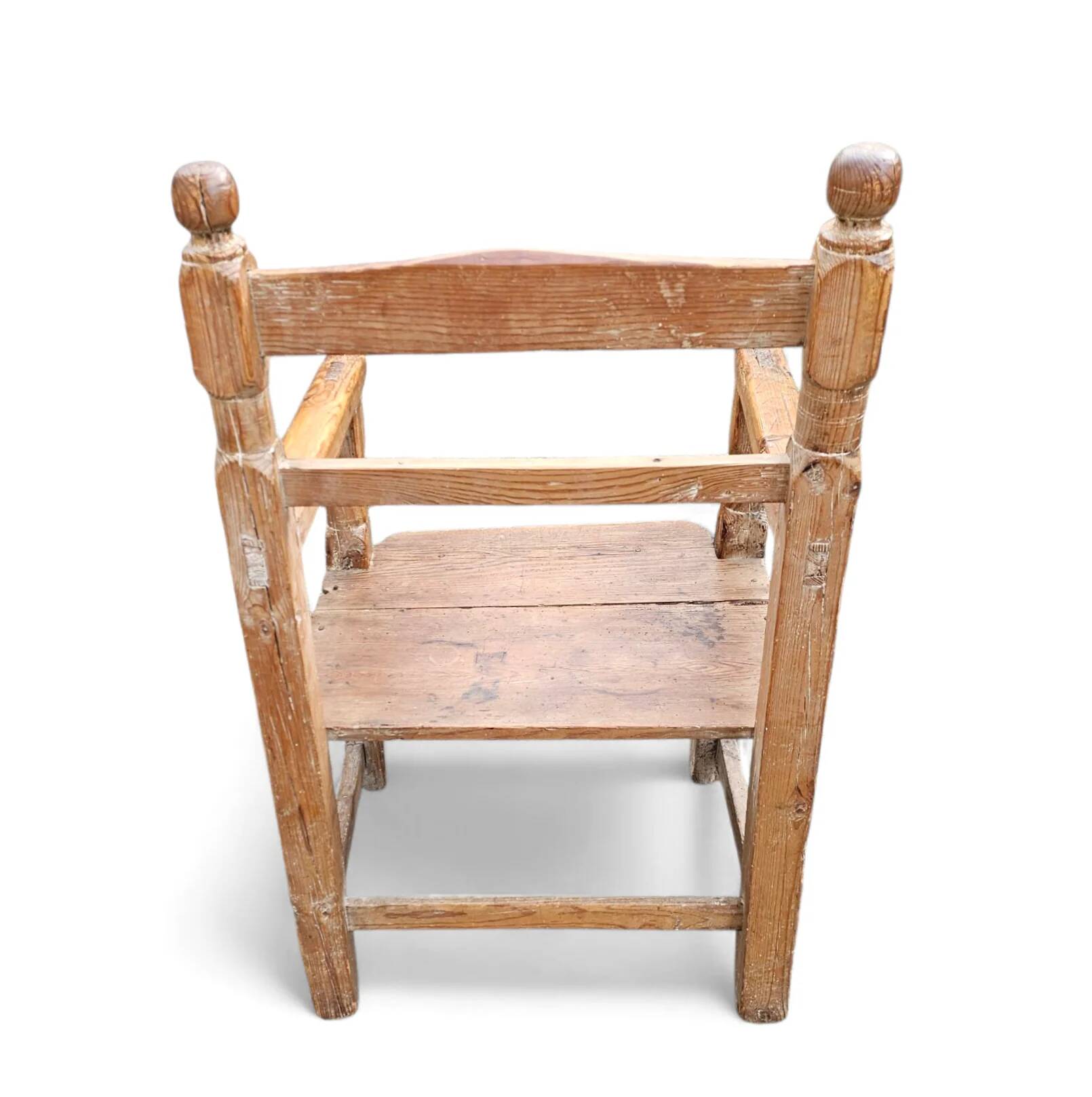 Old Spanish pine wood arm chair