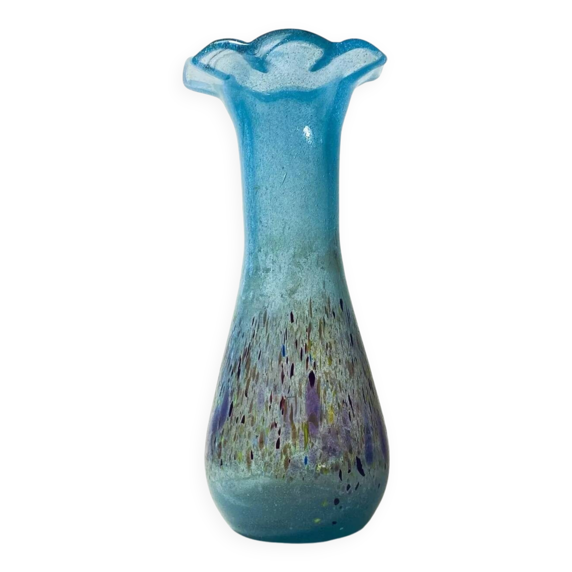 Vintage Modern Glass Vase Budveszel Gyula Hungary 1990s