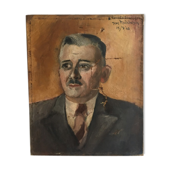 Portrait vintage oil