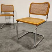 Set of 4 Cesca chair by Marcel Breuer, made in italy, 1970