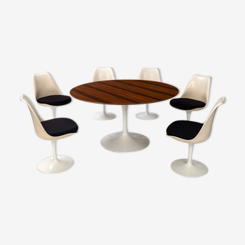 Table tulip avec chaises par Eero Saarinen pour Knoll International
