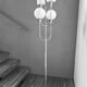 Lampadaire chromé à 4 globes des années 70 dans le gout de Sciolari