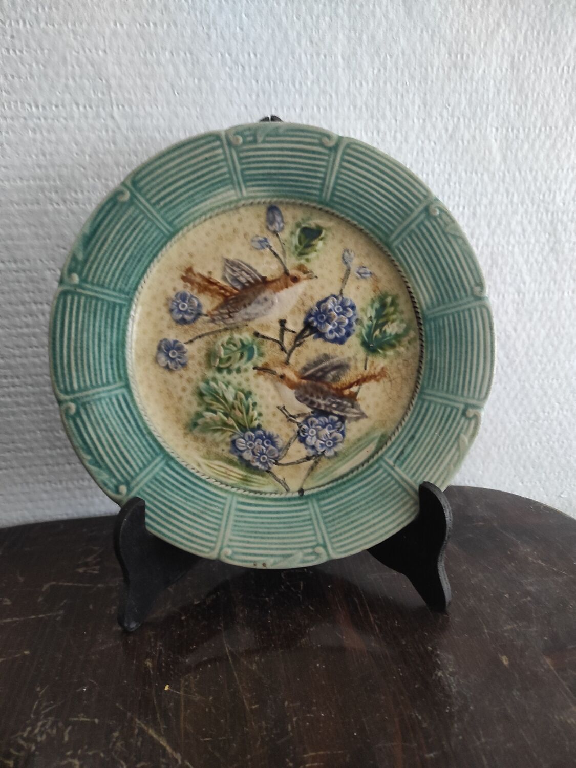 Old plate - Green Marli slip - XIX century
