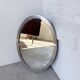 Miroir en métal argenté ovale 1950