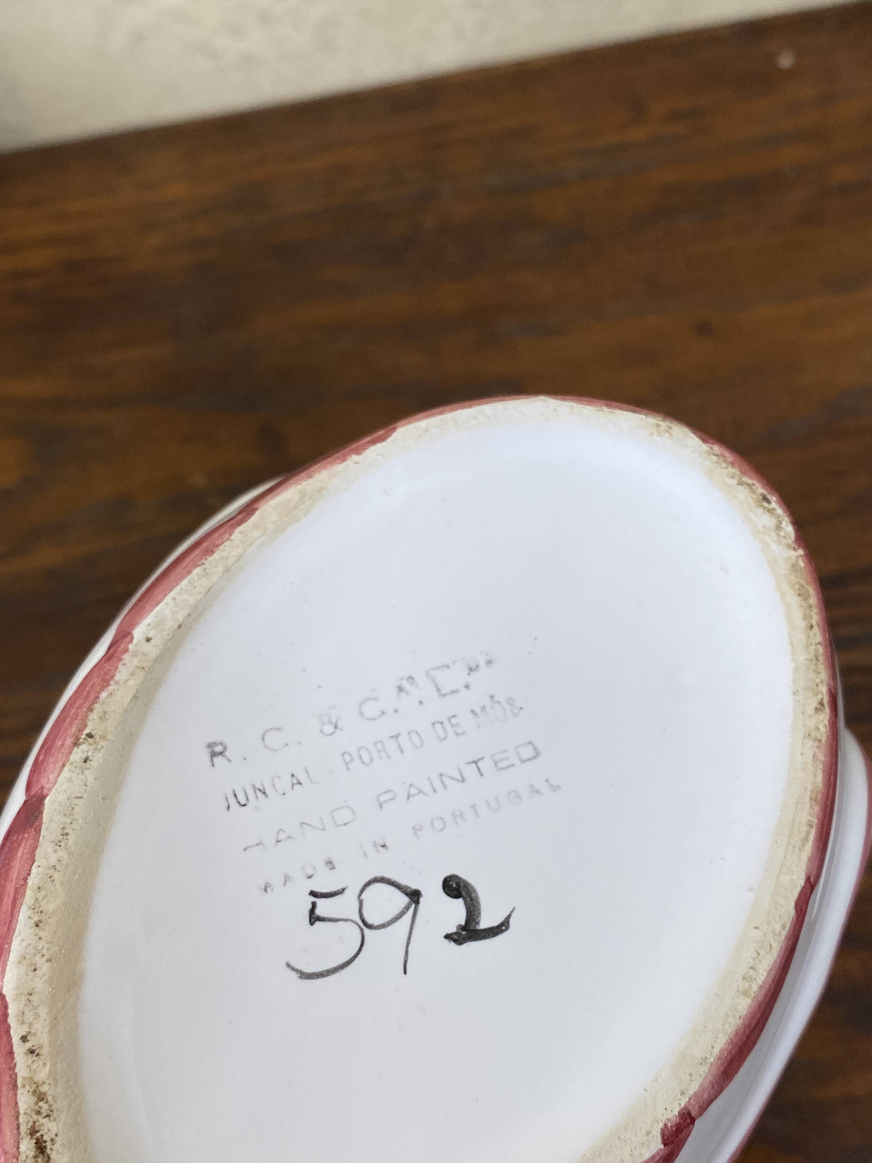 Small hand-painted Portuguese ceramic swan