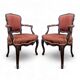 Pair of Louis XV period oak armchairs