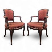 Pair of Louis XV period oak armchairs