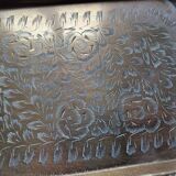 Antique letter tray, letters, in copper or brass - India