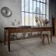 Pine and oak farmhouse table with multiple drawers, communal type, 240cm.