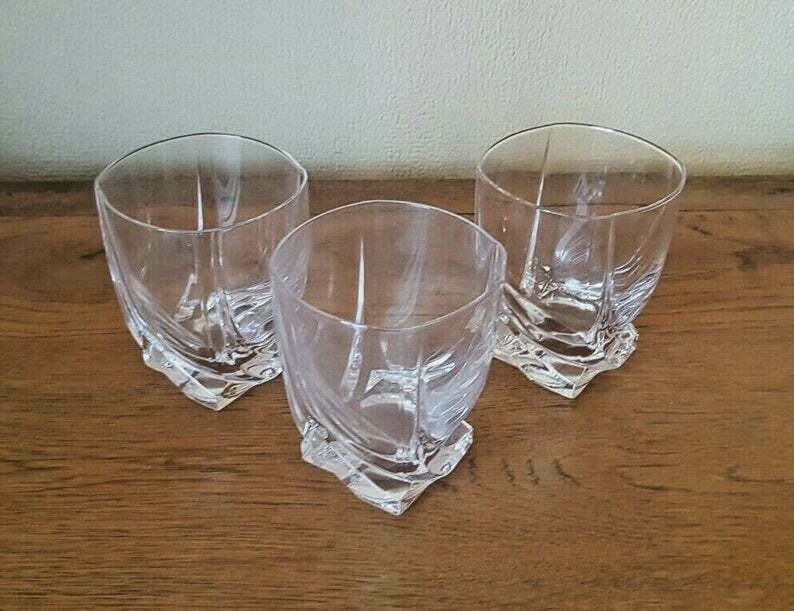 Ensemble de 6 verres à gobelet/whisky des cristalleries royales de champagne françaises