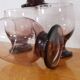 4 verres à eau sur pied rose violet vintage art déco
