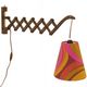Wall lamp/scissor lamp with new shade from repurposed 1960s printed fabric by Metsovaara . Sweden 19