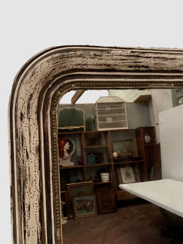 Miroir Louis Philippe en bois et stuc patiné XIX siècle