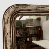 Louis Philippe mirror in wood and patinated stucco 19th century