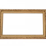 Horizontal mirror with a golden frame, France.
