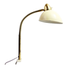 Articulated lamp in brass and beige metal