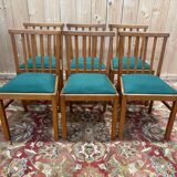 Set of 6 1950s beech chairs.