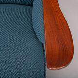 Danish reupholstered blue sofa by Johannes Andersen for CFC Silkeborg, 1960s