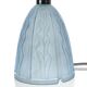 1930s French Art Deco Seaweed-Pattern Blue Glass Table Lamp