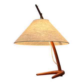 Dornstab table lamp in modern teak from the mid-century by A. Pöll for Kalmar, Vienna, 1950s.